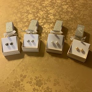 Genuine Honora Cultured Pearl Earrings, 4 Pairs with Gift boxes QVC